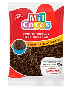 Confeito Miçanga Chocolate Mil Cores Mavalerio 500g
