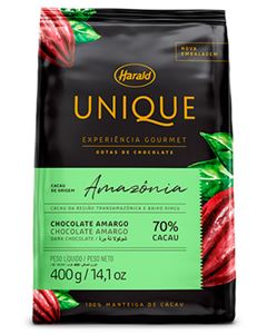 Chocolate Gotas Amazônia 70% Unique Harald 400g