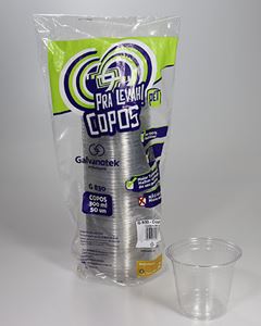 Copo sem tampa Pet G 830 Galvanotek 300ml 50 Unidades