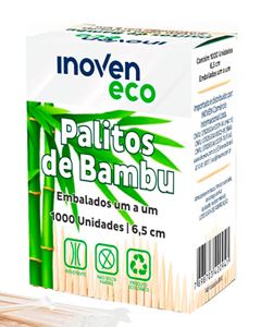 Palitos de Bambu Embalados Um A Um Inoven 1000 Unidades