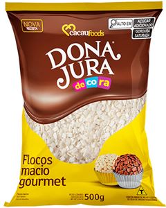 Flocos Macio Sabor Chocolate Branco Dona Jura 500g