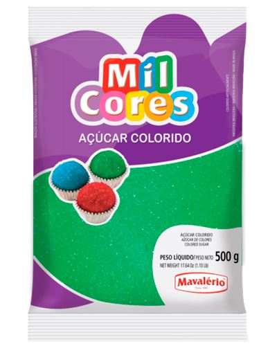 Açúcar Colorido Verde Mil Cores Mavalerio 500g